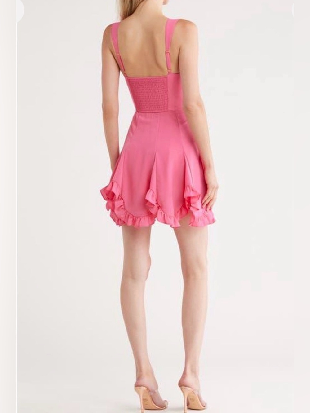Hutch Pink Scallop Hem Fit and Flare Mini Dress - Picture 2 of 10